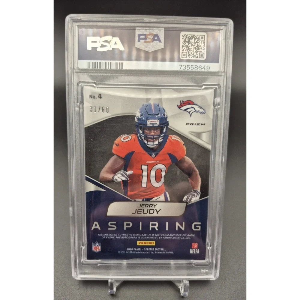 2020 Spectra Jerry Judy #4 Aspiring Patch Autographs Hyper /60 (RC) (AU)Broncos